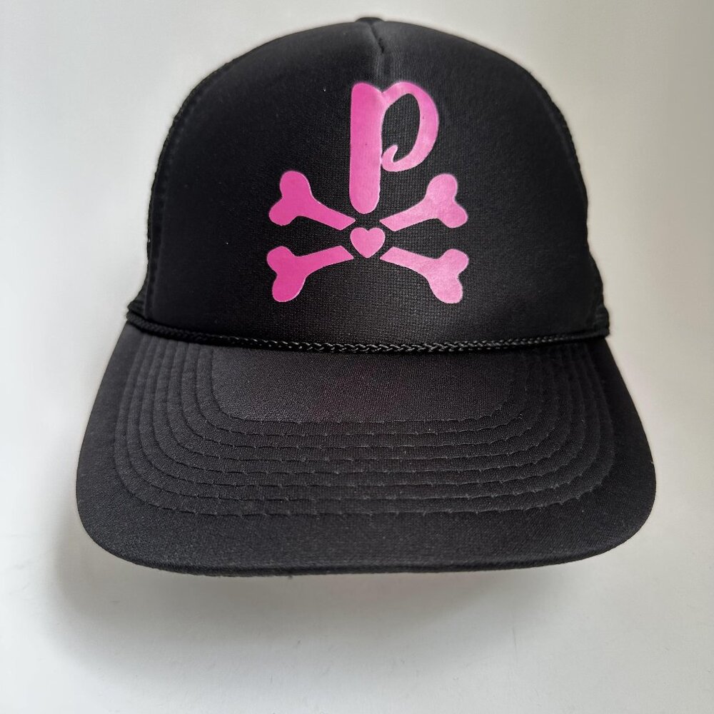 Tokidoki Logo Trucker Cap w/Rope OTTO Adjustable Snap Back Hat Black Mesh Back